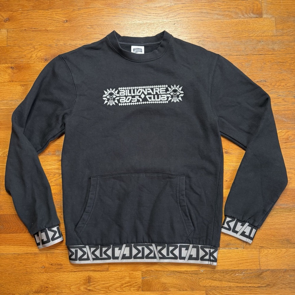 Rare Billionaire Boys Club Graphic Logo Crewneck Sweatshirt Kangaroo Pocket Sz S